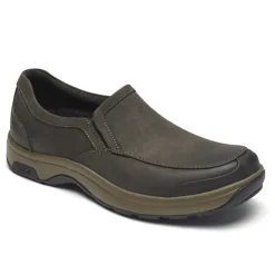 Wide|Shoes>Rockport Men's Battery Park Slip-On Casual Shoe BROWNNUBUCK