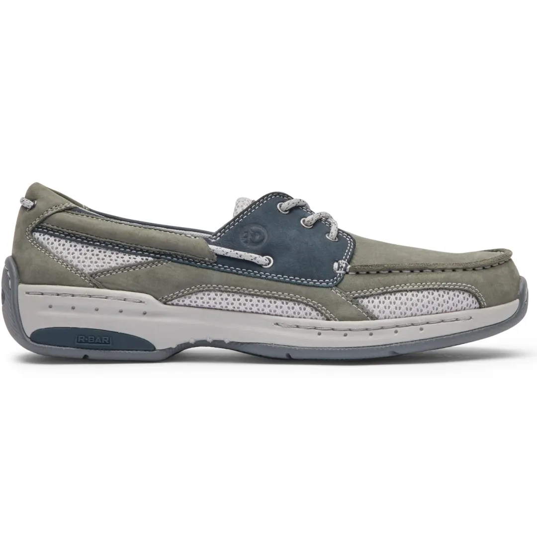 Wide>Rockport Men's Captain Boat Shoe Grey/NavyNubuck
