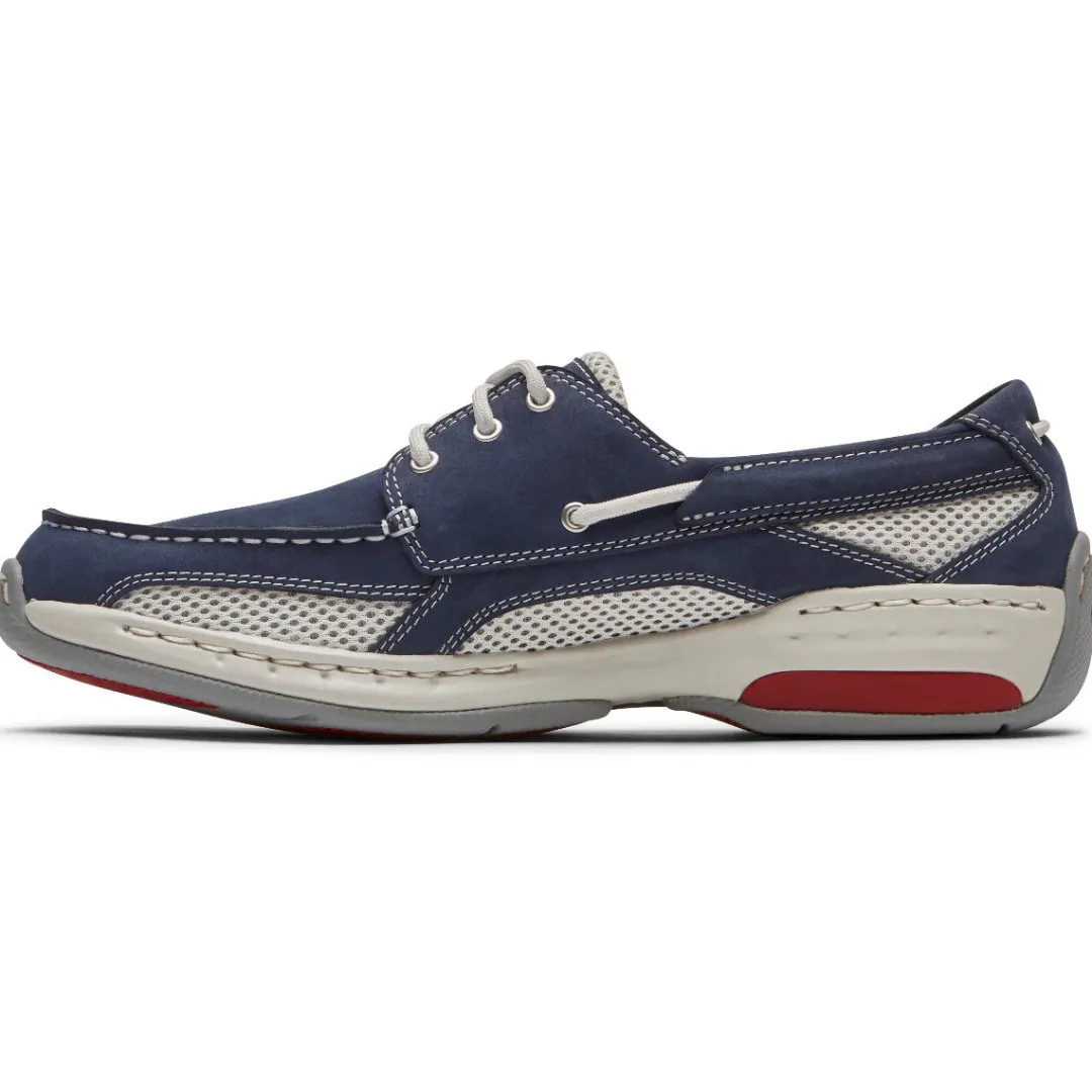 Wide>Rockport Men's Captain Boat Shoe NAVYNUBUCK