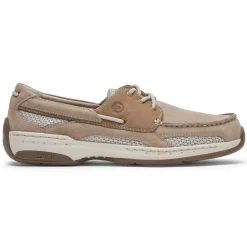 Wide>Rockport Men's Captain Boat Shoe Rocksand/PostNubuck