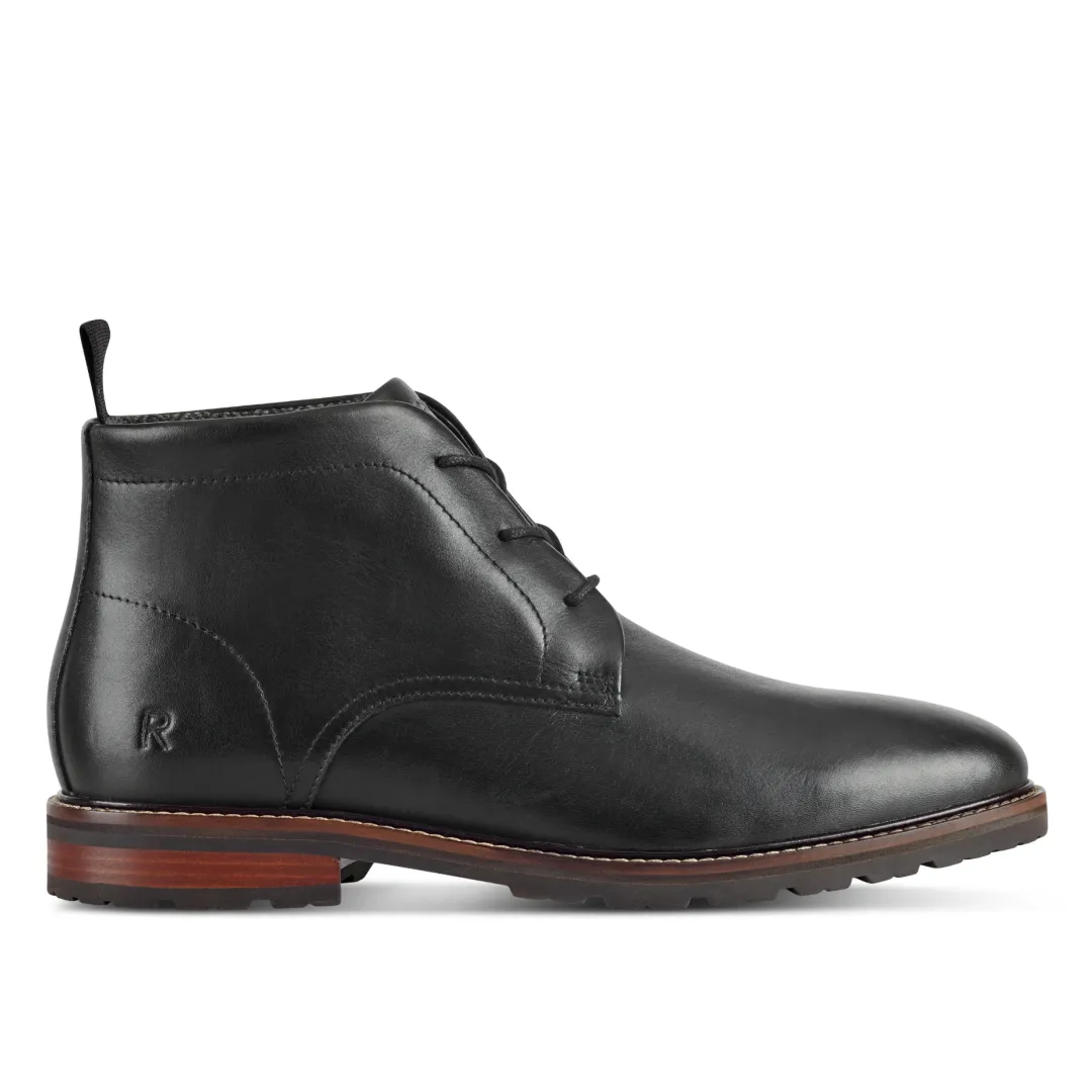 Boots|Boots>Rockport Men's Caspe Lace-up Almond Toe Casual Boots Black