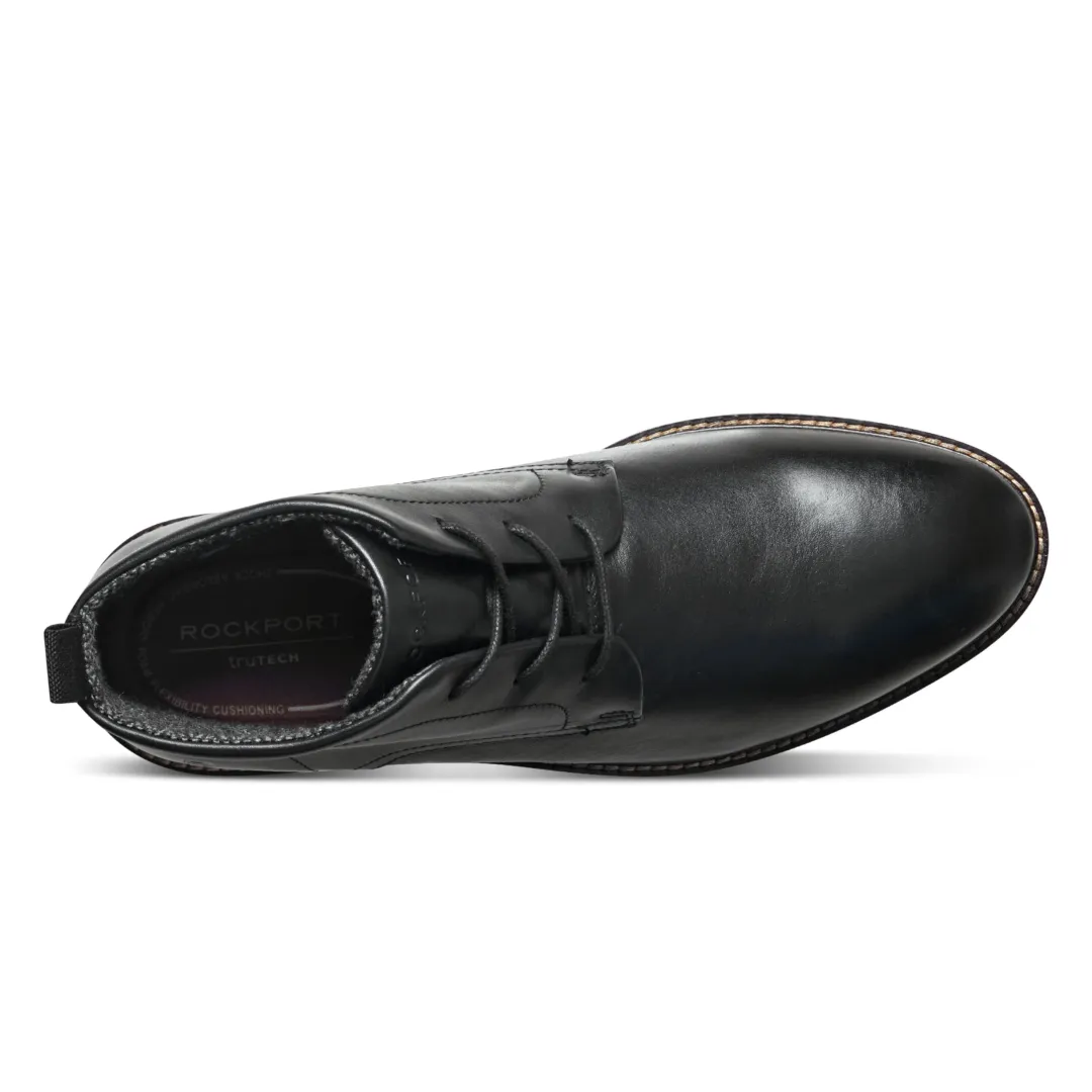 Boots|Boots>Rockport Men's Caspe Lace-up Almond Toe Casual Boots Black