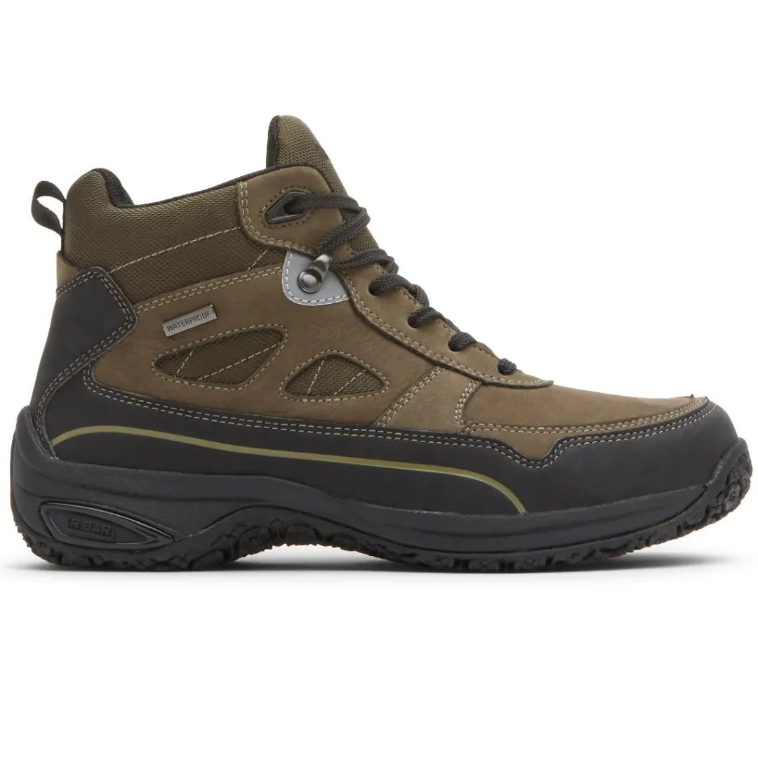 Boots|Wide>Rockport Men's Cloud Plus Mid II Waterproof Boot BREENNUBUCK