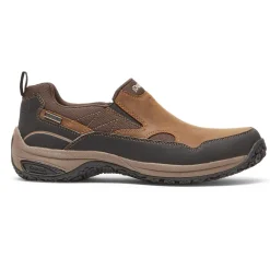 Wide|Shoes>Rockport Men's Cloud Plus Waterproof Slip-On Shoe BROWNLEATHER