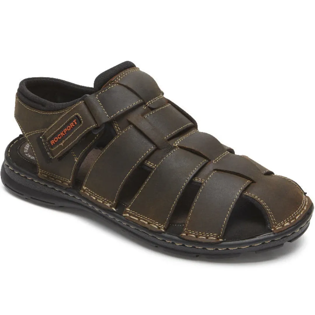 Sandals|Sandals>Rockport Men's Darwyn Fisherman Slingback Sandal BROWNIILEA