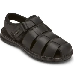 Sandals|Sandals>Rockport Men's Darwyn Fisherman Slingback Sandal BLACKLEATHER2