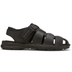 Sandals|Sandals>Rockport Men's Darwyn Fisherman Slingback Sandal BLACKLEATHER2