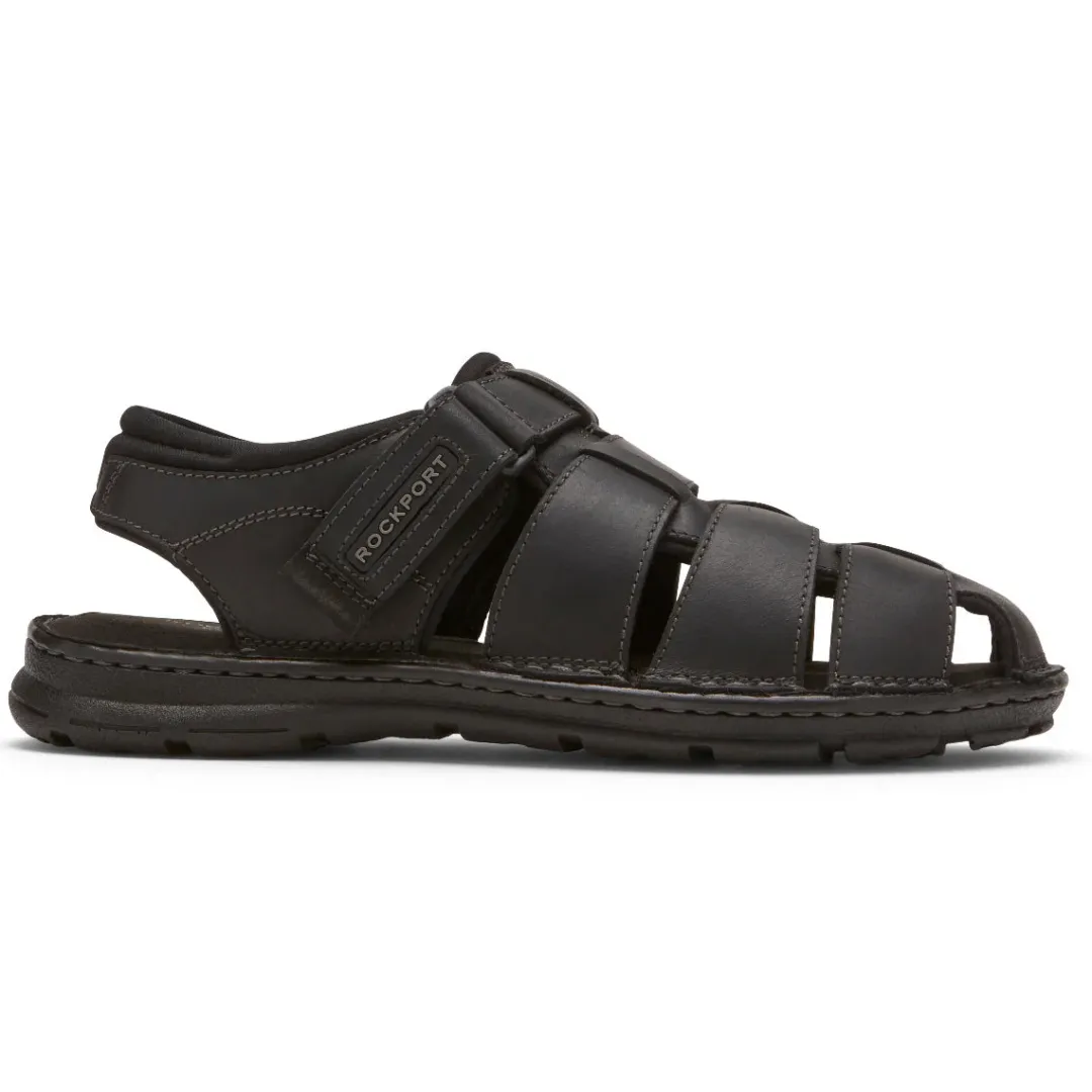 Sandals|Sandals>Rockport Men's Darwyn Fisherman Slingback Sandal BLACKLEATHER2