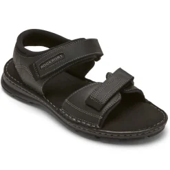 Sandals|Sandals>Rockport Men's Darwyn Quarter-Strap Sandal BLACKLEATHER2