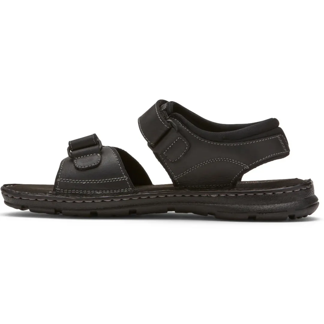 Sandals|Sandals>Rockport Men's Darwyn Quarter-Strap Sandal BLACKLEATHER2