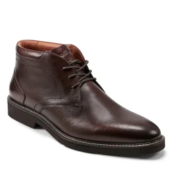 Boots|Boots>Rockport Men's Flynn Lace-up Almond Toe Casual Boots DarkBrown