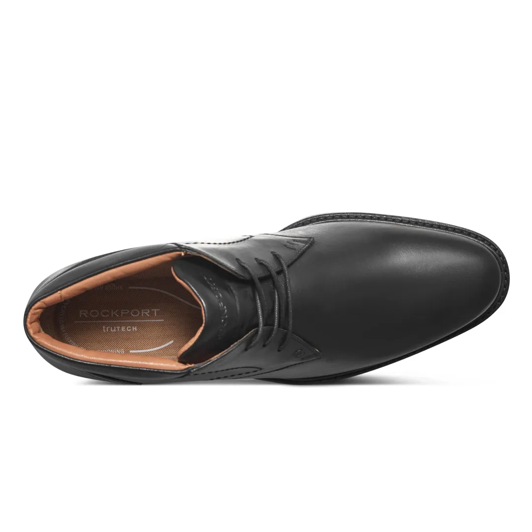 Boots|Boots>Rockport Men's Flynn Lace-up Almond Toe Casual Boots Black