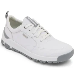Wide>Rockport Men's Glastonbury Waterproof uBal Walking Shoe WhiteLeather/Suede