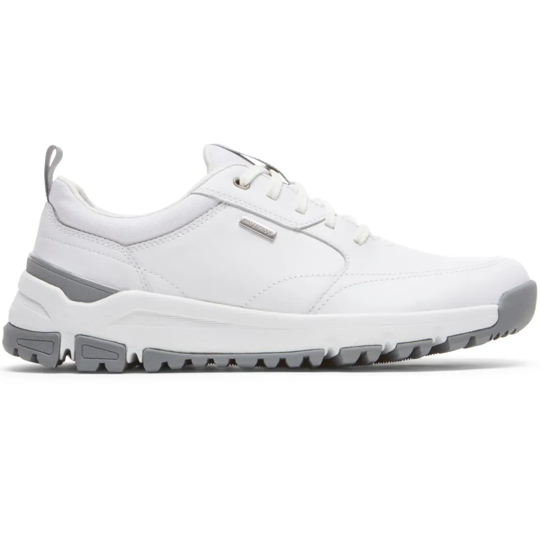 Wide>Rockport Men's Glastonbury Waterproof uBal Walking Shoe WhiteLeather/Suede