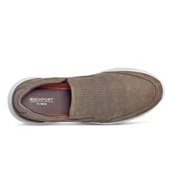 Sneakers|Sneakers>Rockport Men's Jaimin Round Toe Slip-on Casual Sneakers DarkGreen