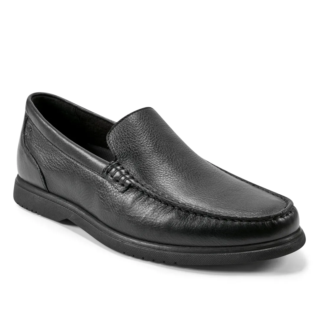 Loafers & Slip-ons|Loafers & Slip-ons>Rockport Men's Jensen Casual Slip-on Almond Toe Loafers Black