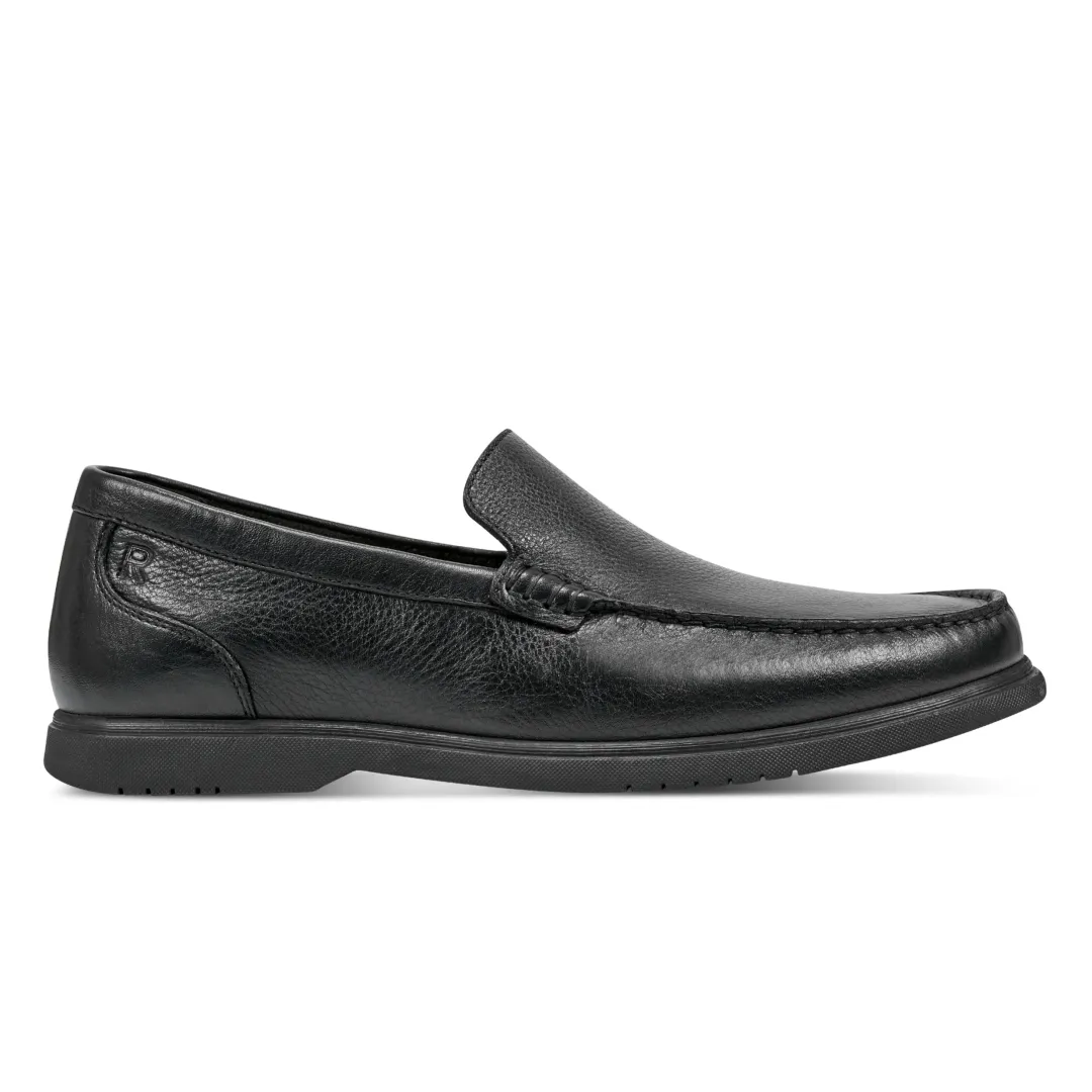 Loafers & Slip-ons|Loafers & Slip-ons>Rockport Men's Jensen Casual Slip-on Almond Toe Loafers Black