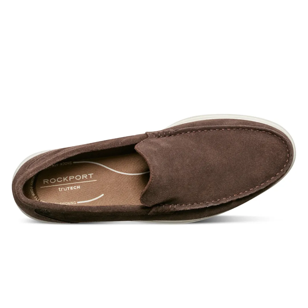Loafers & Slip-ons|Loafers & Slip-ons>Rockport Men's Jensen Casual Slip-on Almond Toe Loafers DarkBrown