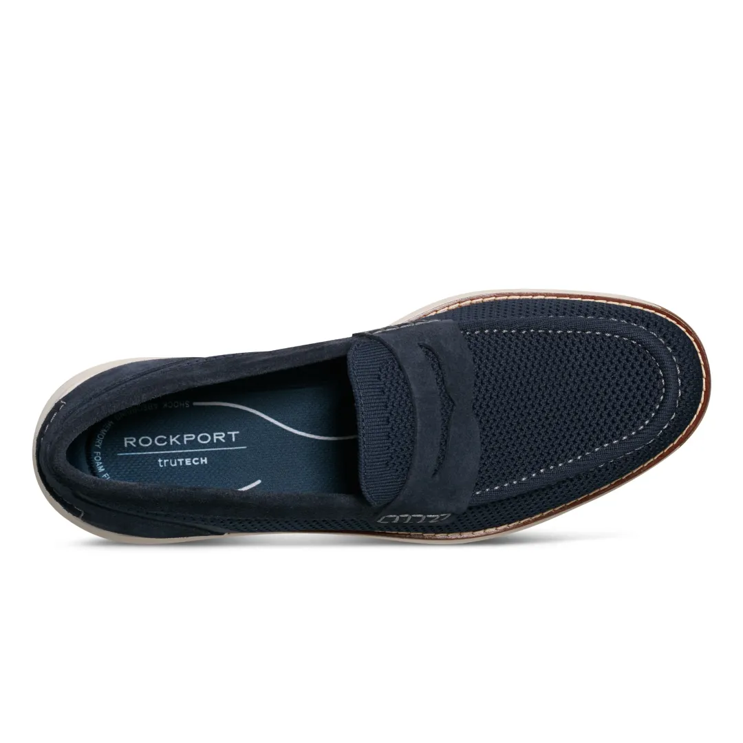 Loafers & Slip-ons|Loafers & Slip-ons>Rockport Men's Lance Casual Slip-on Flat Loafers DarkBlue