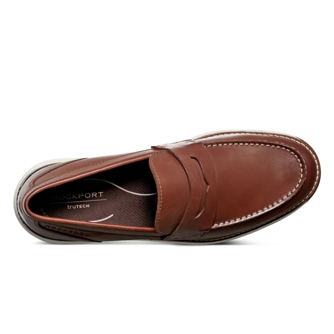 Loafers & Slip-ons|Loafers & Slip-ons>Rockport Men's Liam Casual Slip-on Penny Loafers DarkNatural