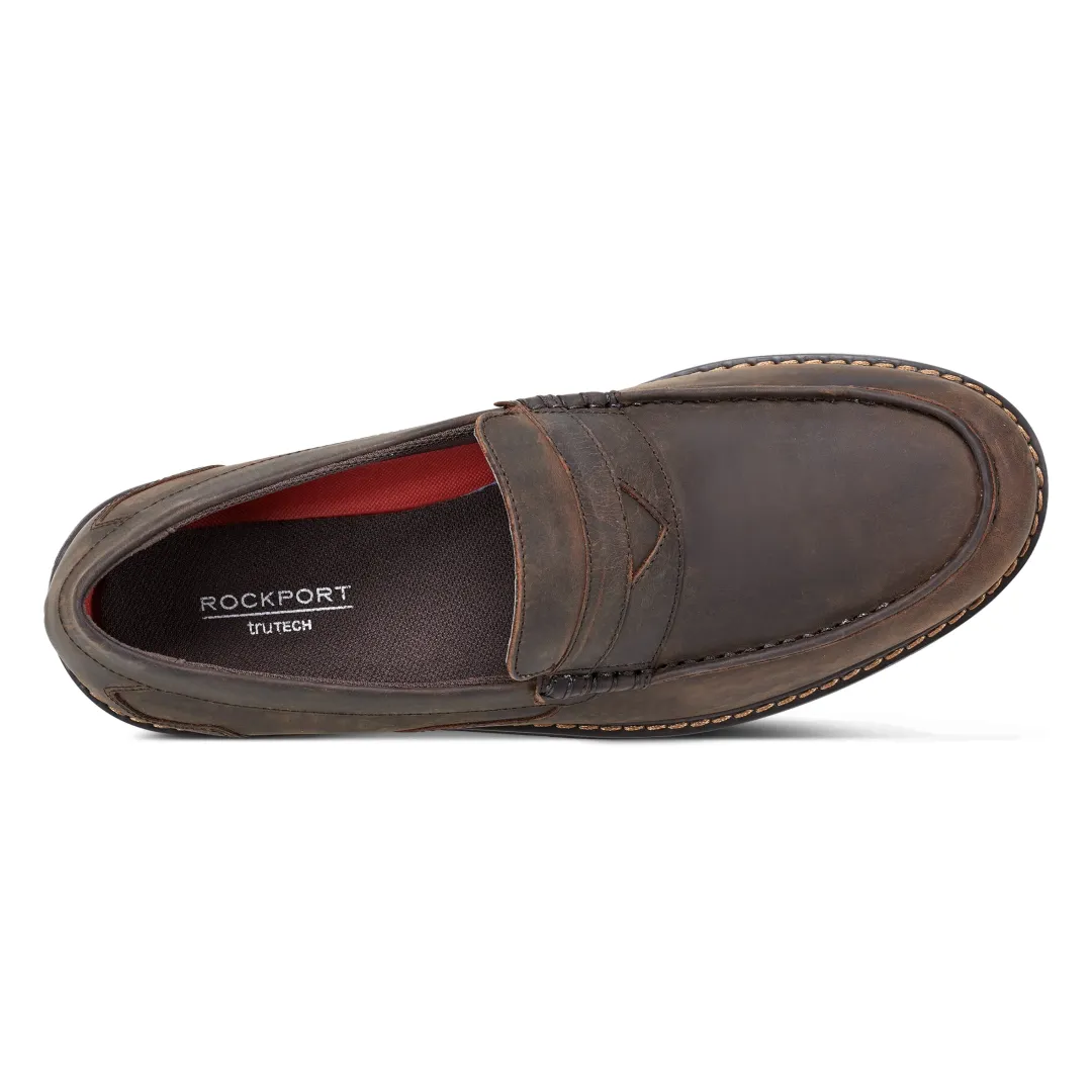 Loafers & Slip-ons|Loafers & Slip-ons>Rockport Men's Maverick Penny Loafer DarkBrownLeather