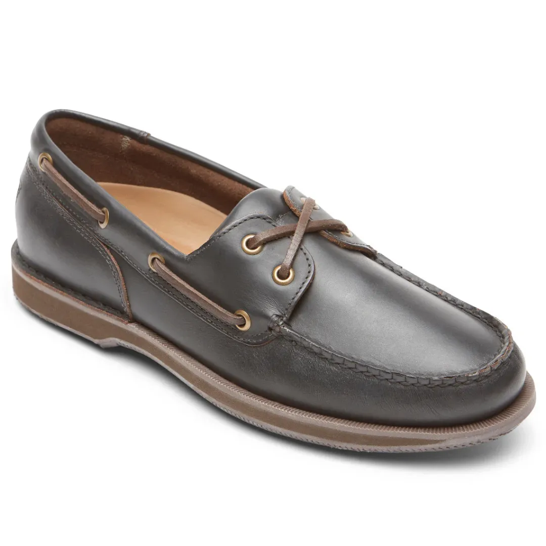 Loafers & Slip-ons|Loafers & Slip-ons>Rockport Men's Perth Boat Shoe DARKBROWNPULLUP