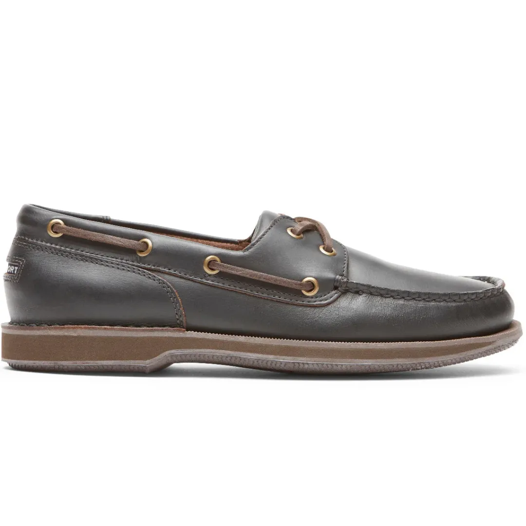 Loafers & Slip-ons|Loafers & Slip-ons>Rockport Men's Perth Boat Shoe DARKBROWNPULLUP
