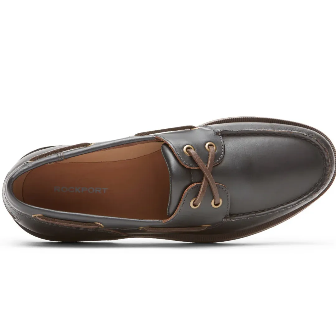 Loafers & Slip-ons|Loafers & Slip-ons>Rockport Men's Perth Boat Shoe DARKBROWNPULLUP