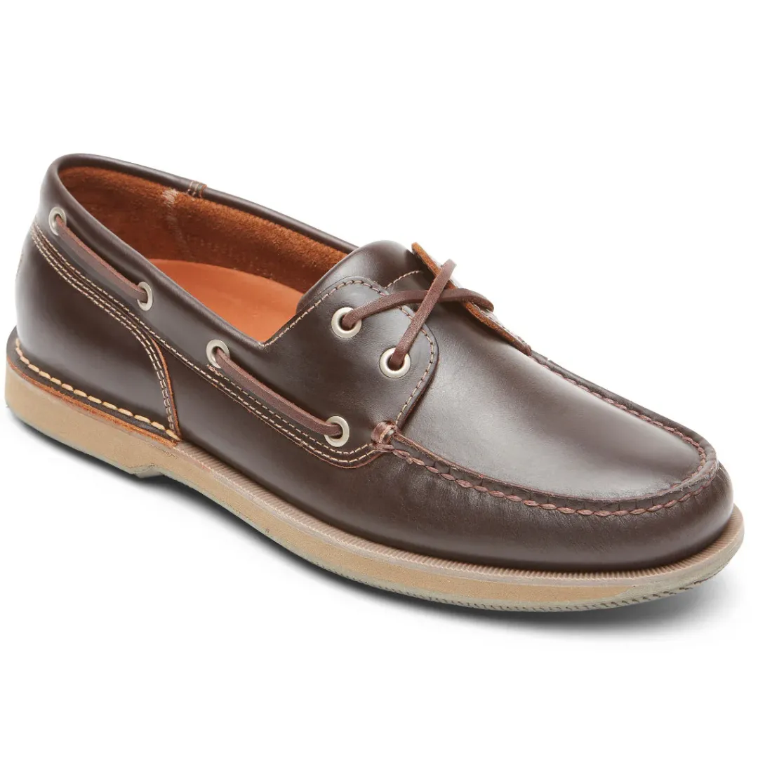 Loafers & Slip-ons|Loafers & Slip-ons>Rockport Men's Perth Boat Shoe BEESWAX/DARKBROWNL