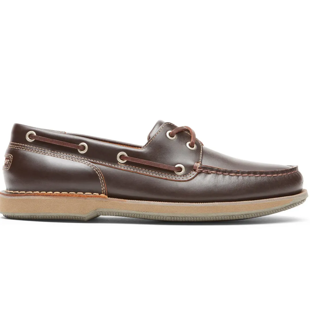 Loafers & Slip-ons|Loafers & Slip-ons>Rockport Men's Perth Boat Shoe BEESWAX/DARKBROWNL