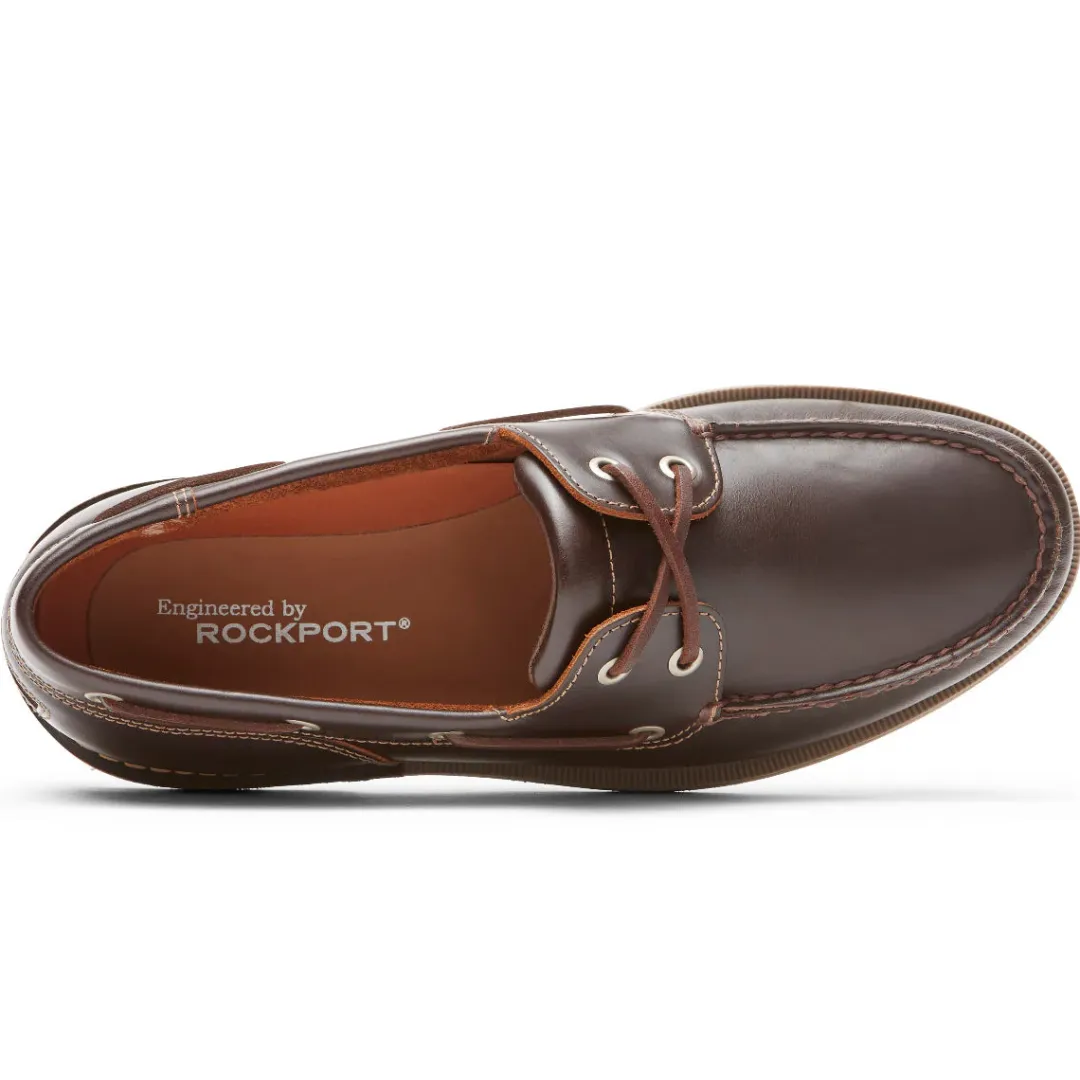 Loafers & Slip-ons|Loafers & Slip-ons>Rockport Men's Perth Boat Shoe BEESWAX/DARKBROWNL