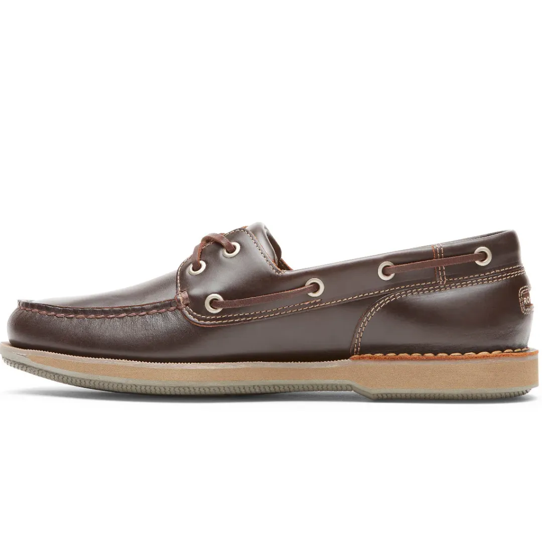 Loafers & Slip-ons|Loafers & Slip-ons>Rockport Men's Perth Boat Shoe BEESWAX/DARKBROWNL