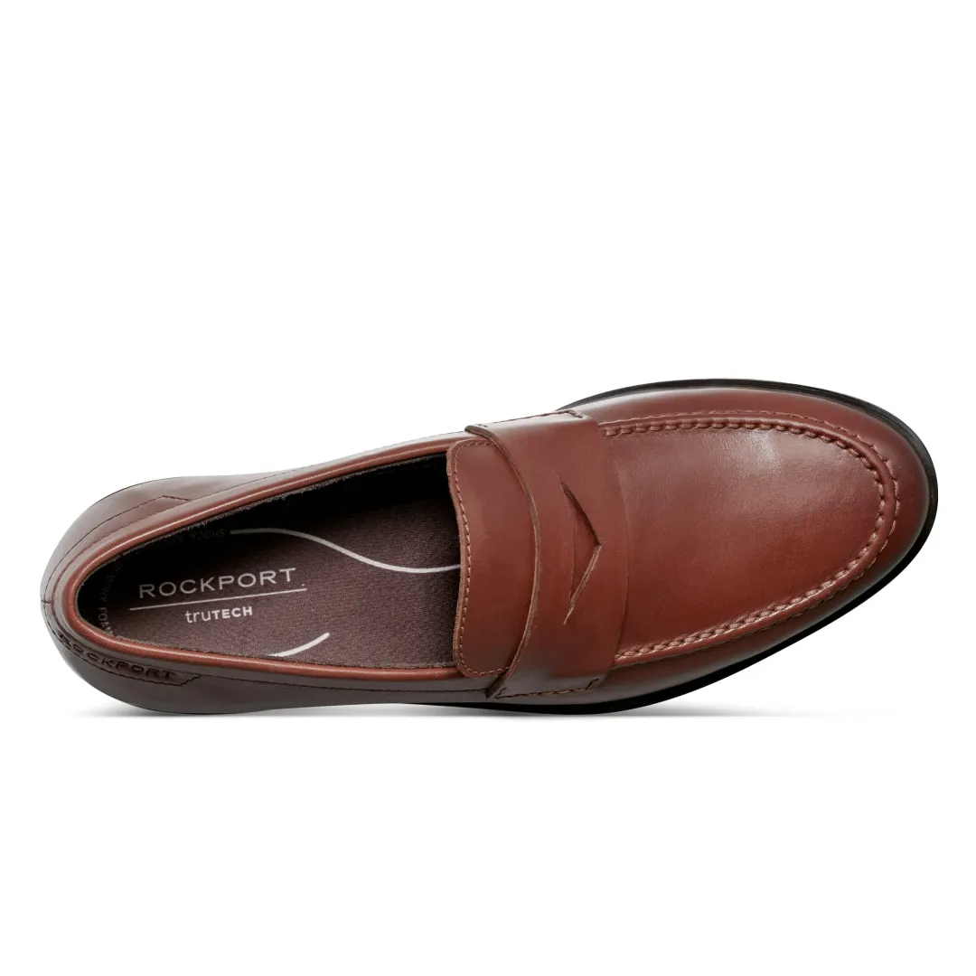 Loafers & Slip-ons|Loafers & Slip-ons>Rockport Men's Sutton Dress Slip-on Penny Loafers DarkNatural