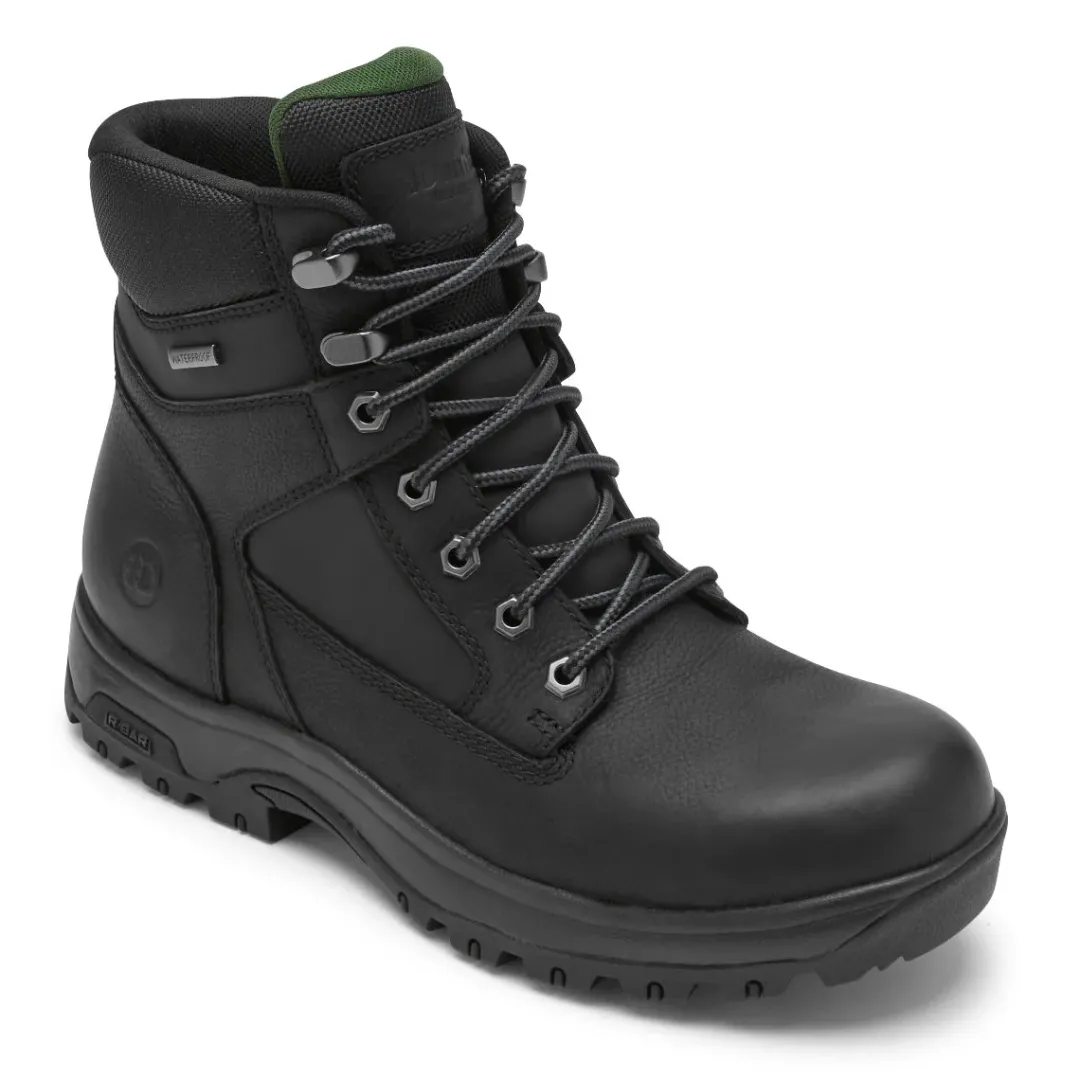 Boots>Rockport Men's 8000Works Waterproof 6-Inch Plain Toe Boot BLACKLEATHER