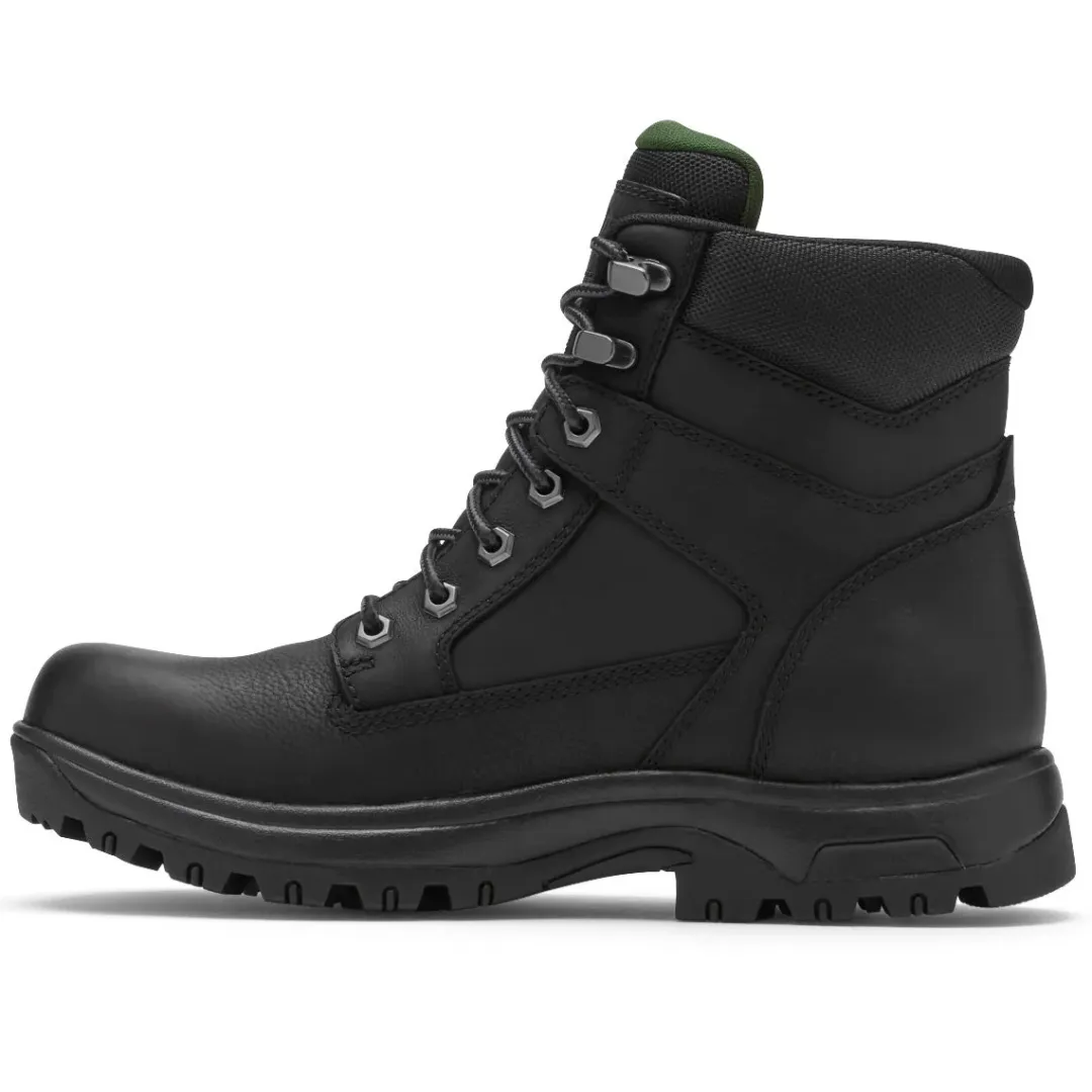 Boots>Rockport Men's 8000Works Waterproof 6-Inch Plain Toe Boot BLACKLEATHER