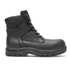 Boots>Rockport Men's 8000Works Waterproof Safety Plain Toe Boot BLACKTEXTUREDLEA