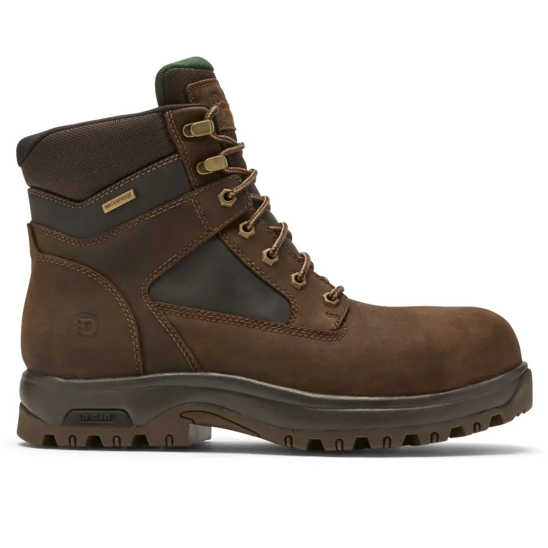 Boots>Rockport Men's 8000Works Waterproof Safety Plain Toe Boot BROWNLEATHER