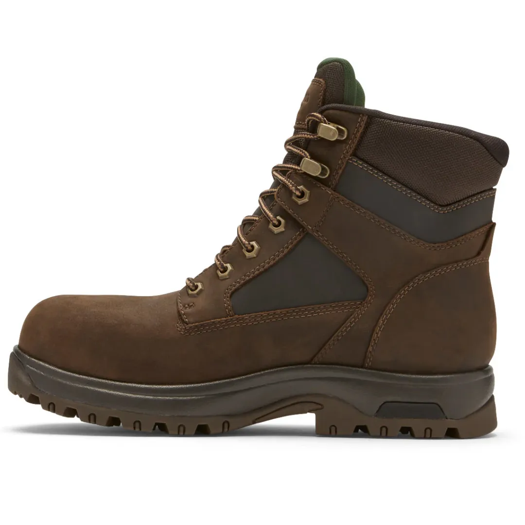 Boots>Rockport Men's 8000Works Waterproof Safety Plain Toe Boot BROWNLEATHER
