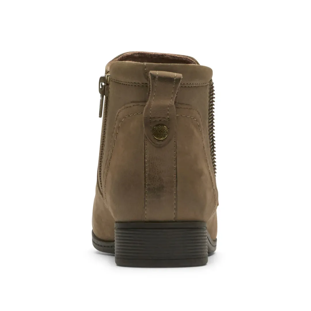 Boots>Rockport Women's Crosbie Gore Bootie FORESTNUBUCK