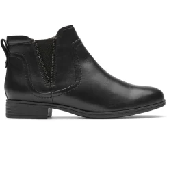 Boots>Rockport Women's Crosbie Gore Bootie BLACKLTHR