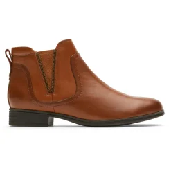 Boots>Rockport Women's Crosbie Gore Bootie TOFFEETANLTHR