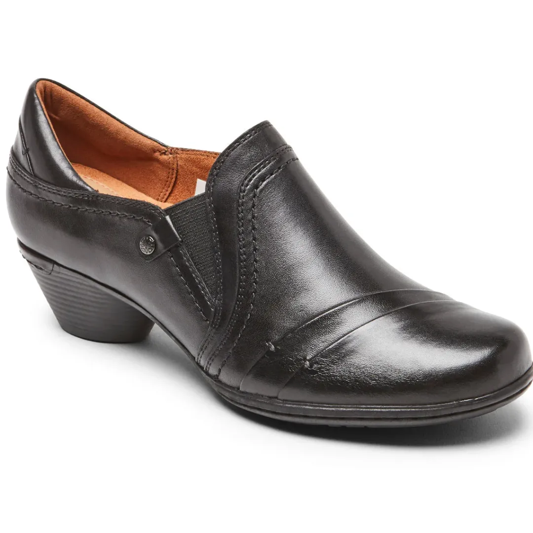 Walking Shoes>Rockport Women's Laurel Slip-On Shoe BLACKLEATHER