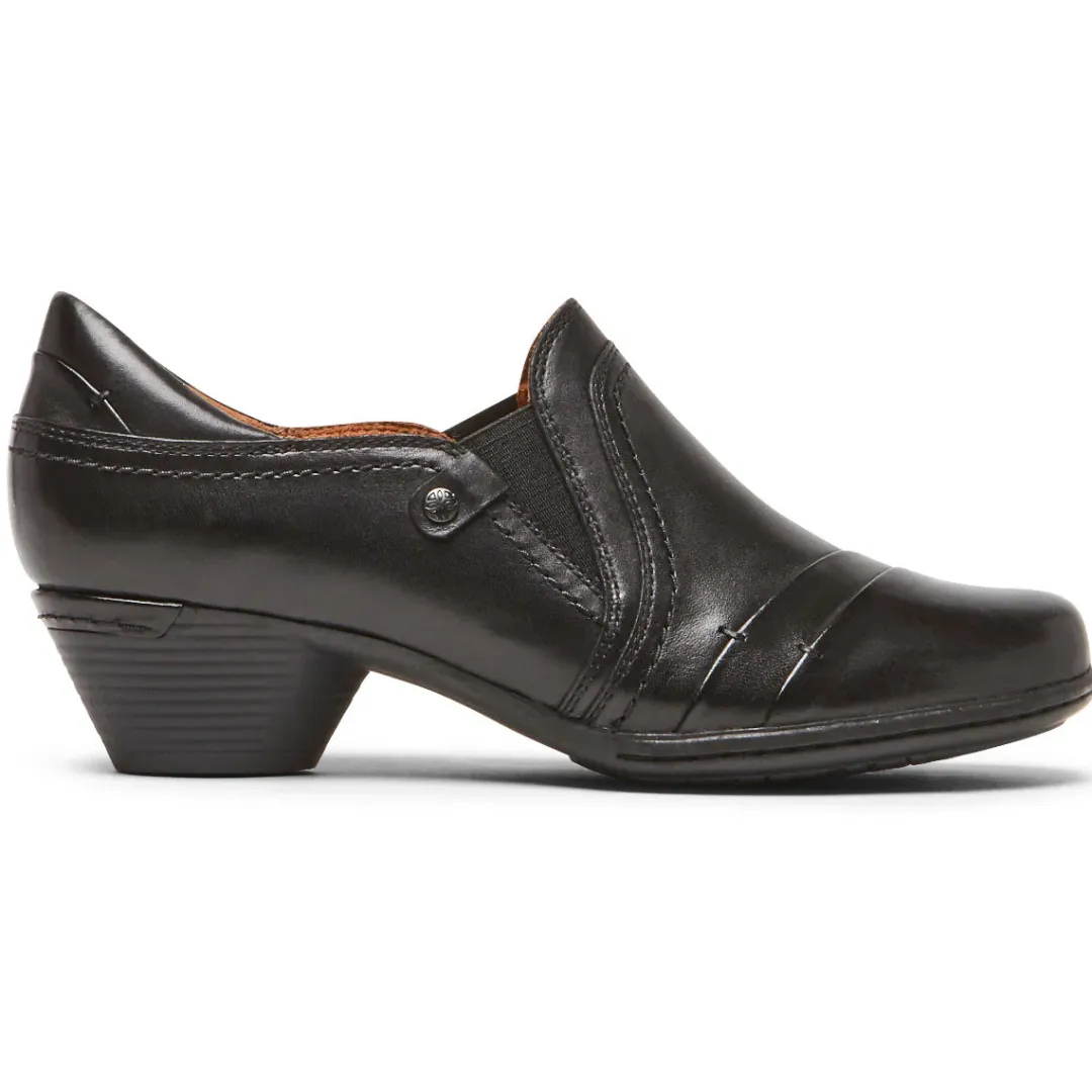 Walking Shoes>Rockport Women's Laurel Slip-On Shoe BLACKLEATHER
