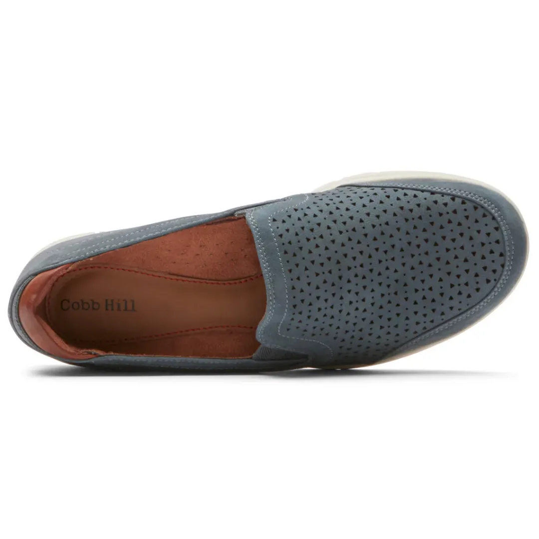 Walking Shoes>Rockport Women's Lidia Slip-On Shoe StoneBlue