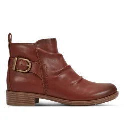 Boots>Rockport Women's Nessa Ruched Casual Booties DarkNatural