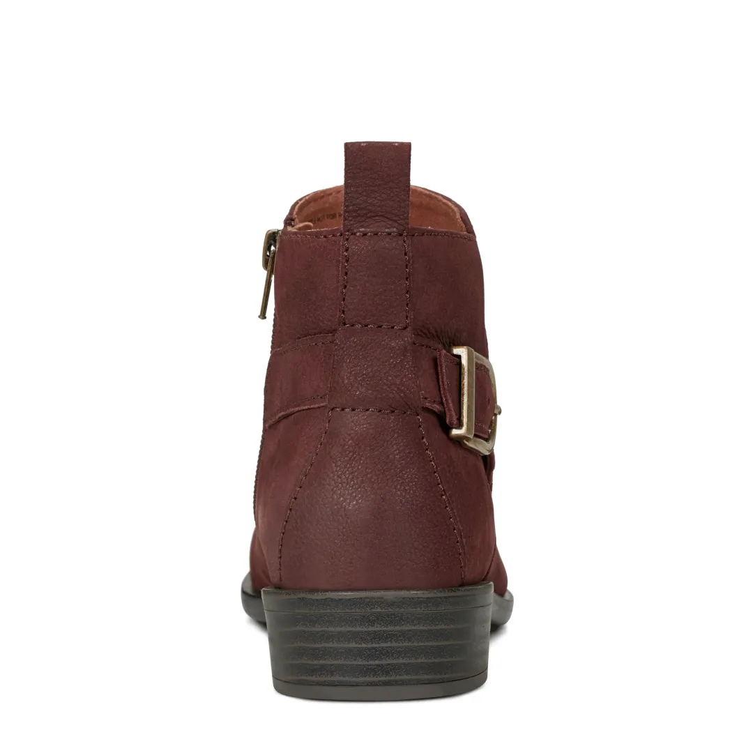 Boots>Rockport Women's Nessa Ruched Casual Booties DarkRed